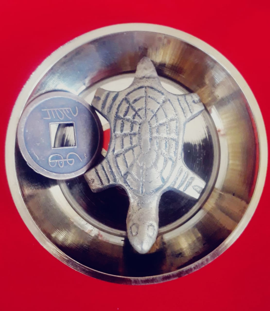 Panchadhatu Tortoise with Lucky Coin