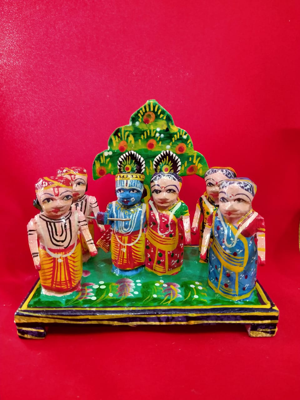 Radha-Krishna Doing Rasleela with Various Posture ,Religious & Wooden Decor 