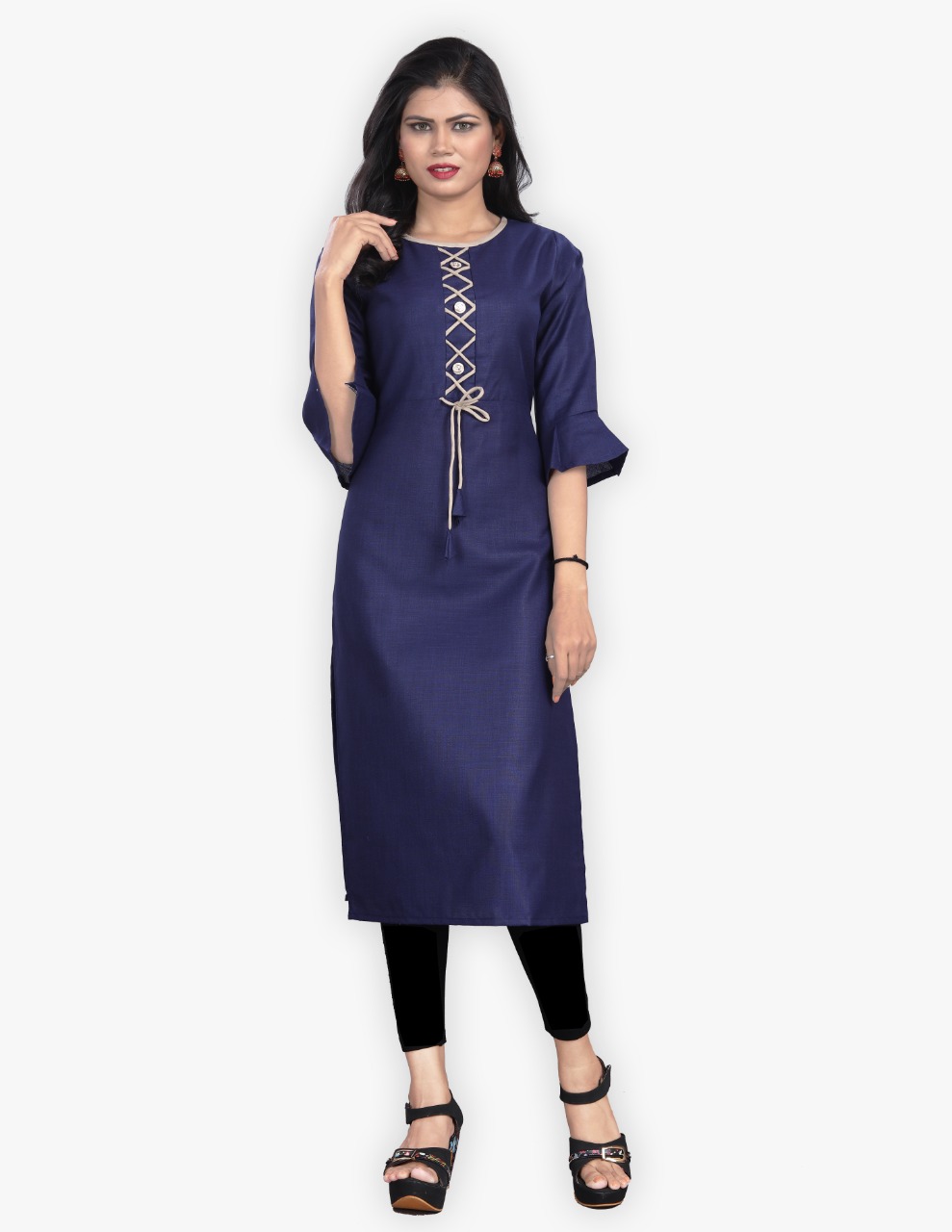 Rayon Kurti (Blue) Womens Clothing