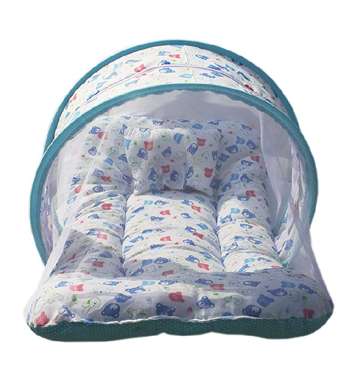 KK NET Baby Bedding Set with Mosquito Net Cotton Mt-01 Blue New Born to 5 Months Baby