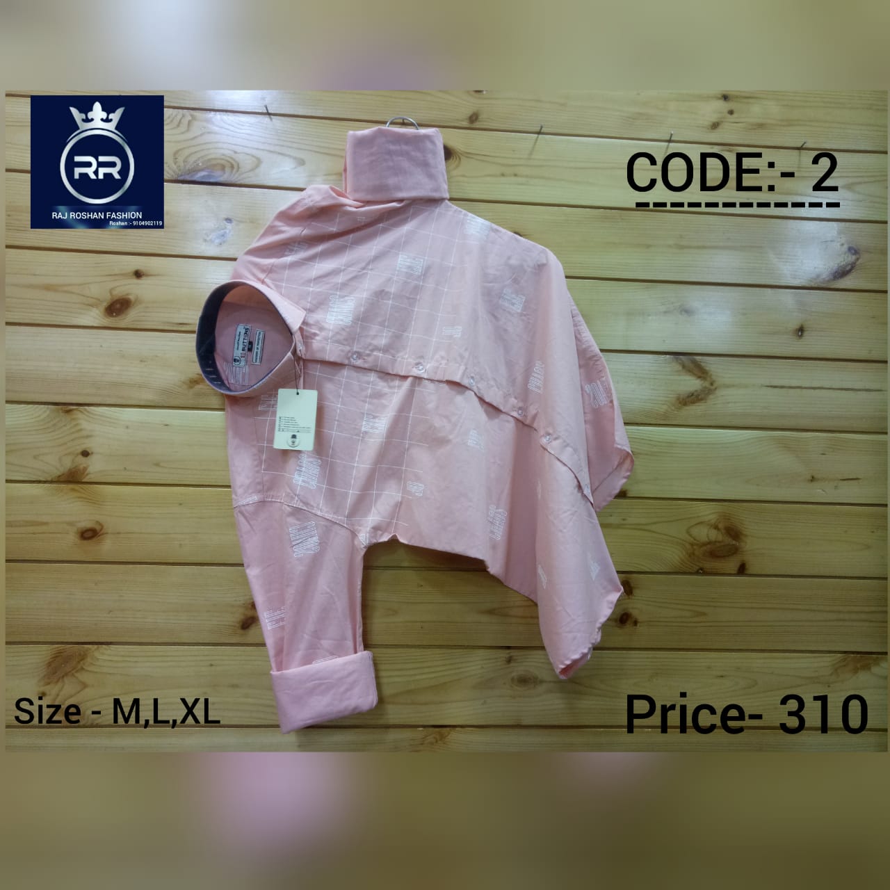 Men's Printed Casual Shirt Cotton Satin Mix (Pink)