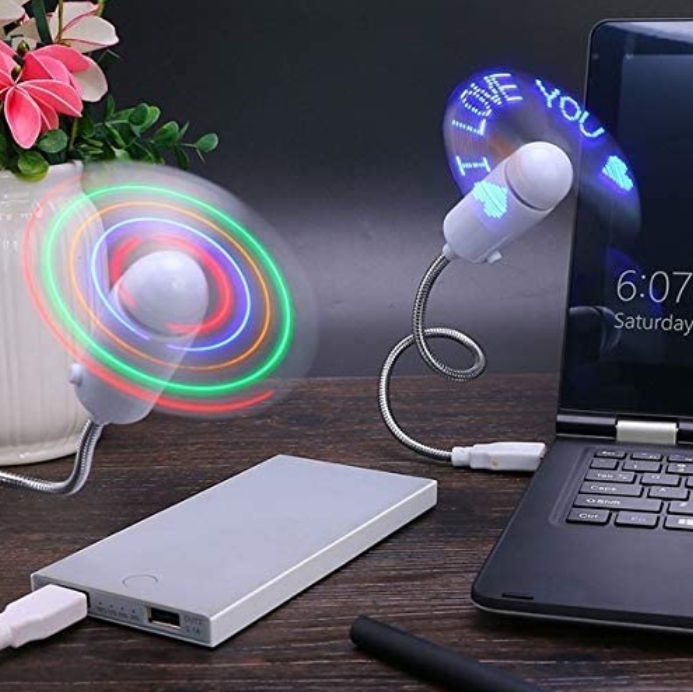 USB Led Fan with Programmable cd for customised Message.