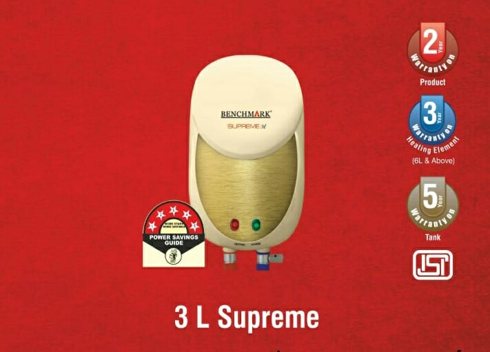 BENCHMARK 3 LTR SUPREME ELECTRIC GEYSER - Suratwale