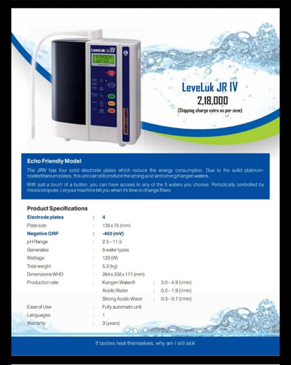 Leveluk JR 4 Kangen Live Water Machine