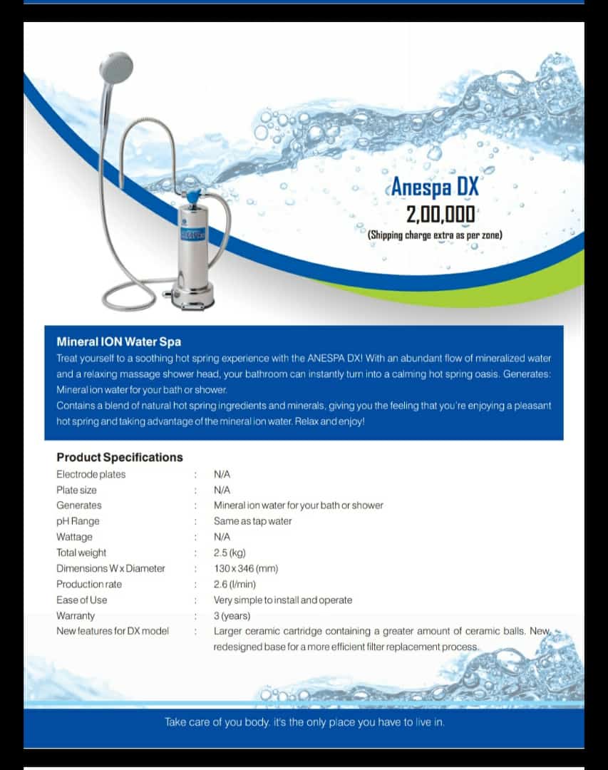 Anespa DX Mineral ION Water Spa (Mineral ION Water for your Bath or Shower)