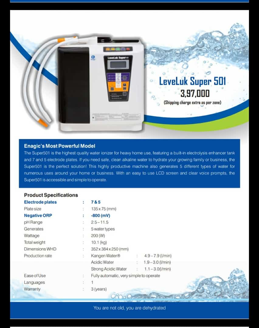 Leveluk Super 501 Kangen Alkaline Ionised Water Machine