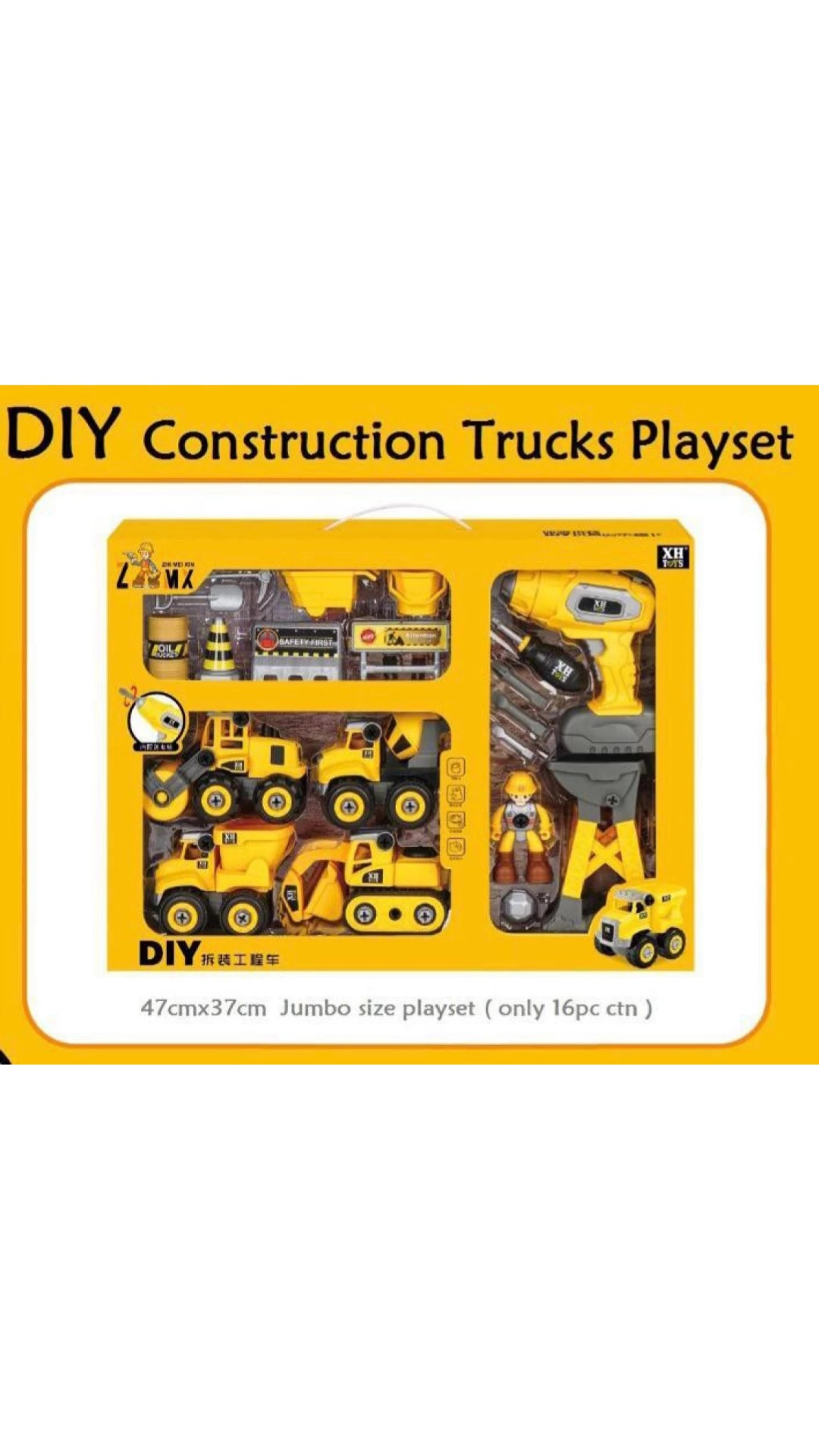 DIY construction truck playset with safe screwdriver