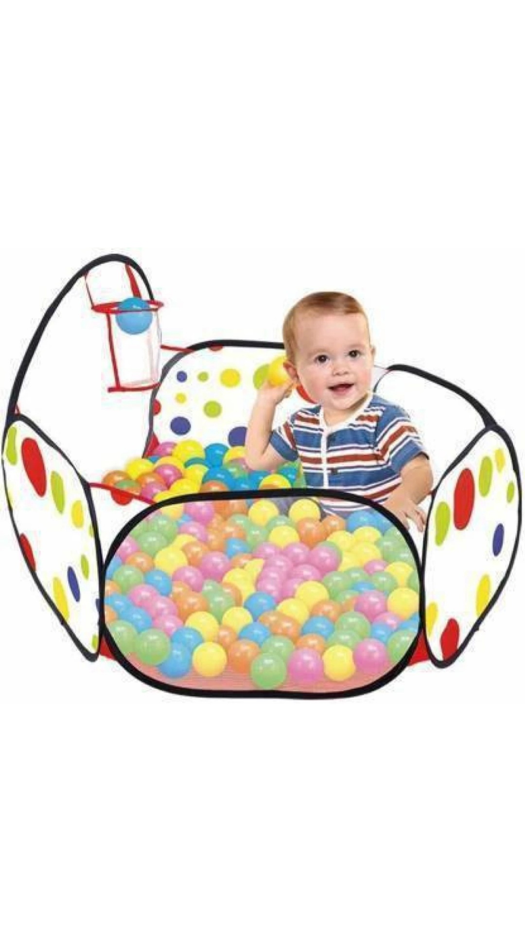 Basketball pool includes 35 balls and easily foldable toy for children