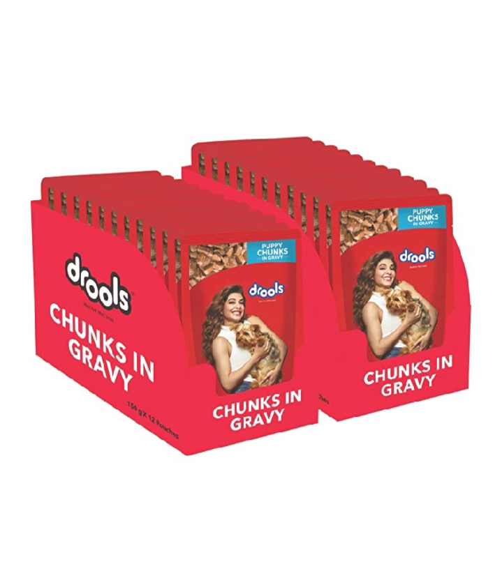 Drools puppy chunks in gravy