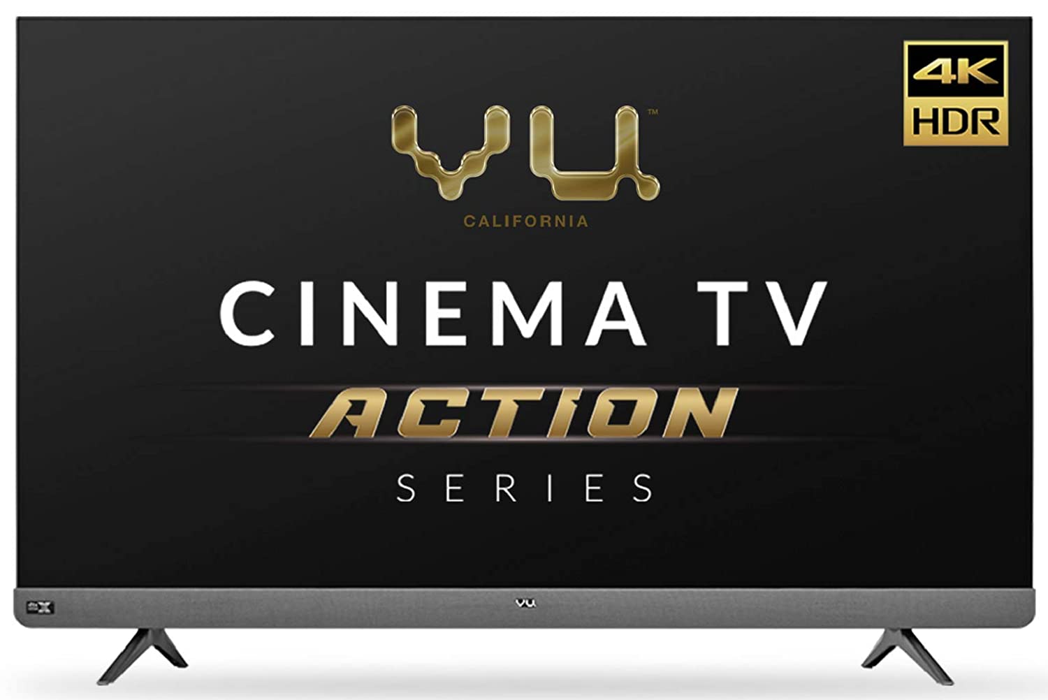 Vu 164cm (65inches) Cinema TV Action Series 4K Ultra HD LED Smart Android TV 65LX (Black) (2021 Model) I With 100 watt Front Soundbar