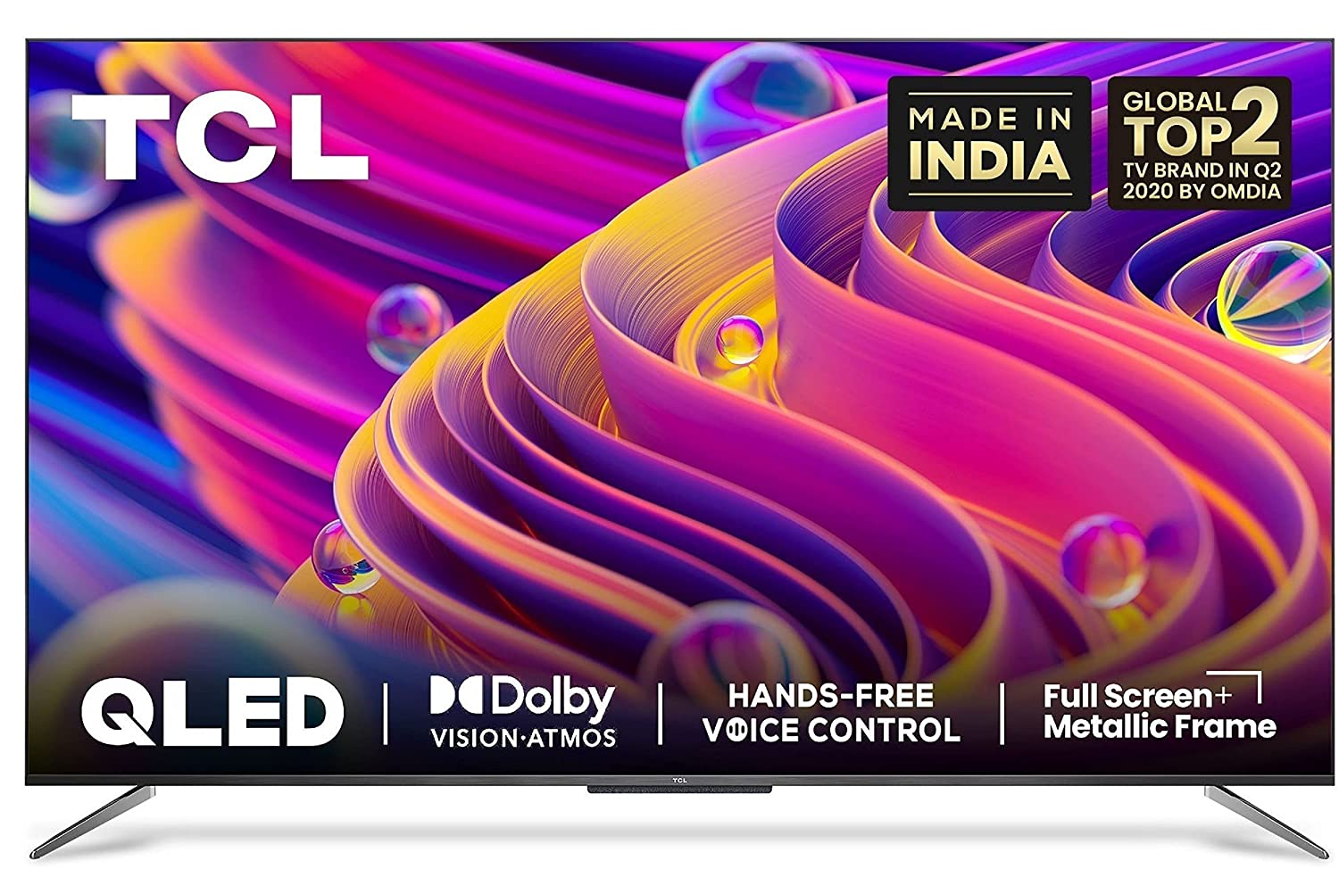 TCL 125.7 cm (50 inches) 4K Ultra HD Certified Android Smart QLED TV 50C715 (Metallic Black)  | With Remote Less Voice Control