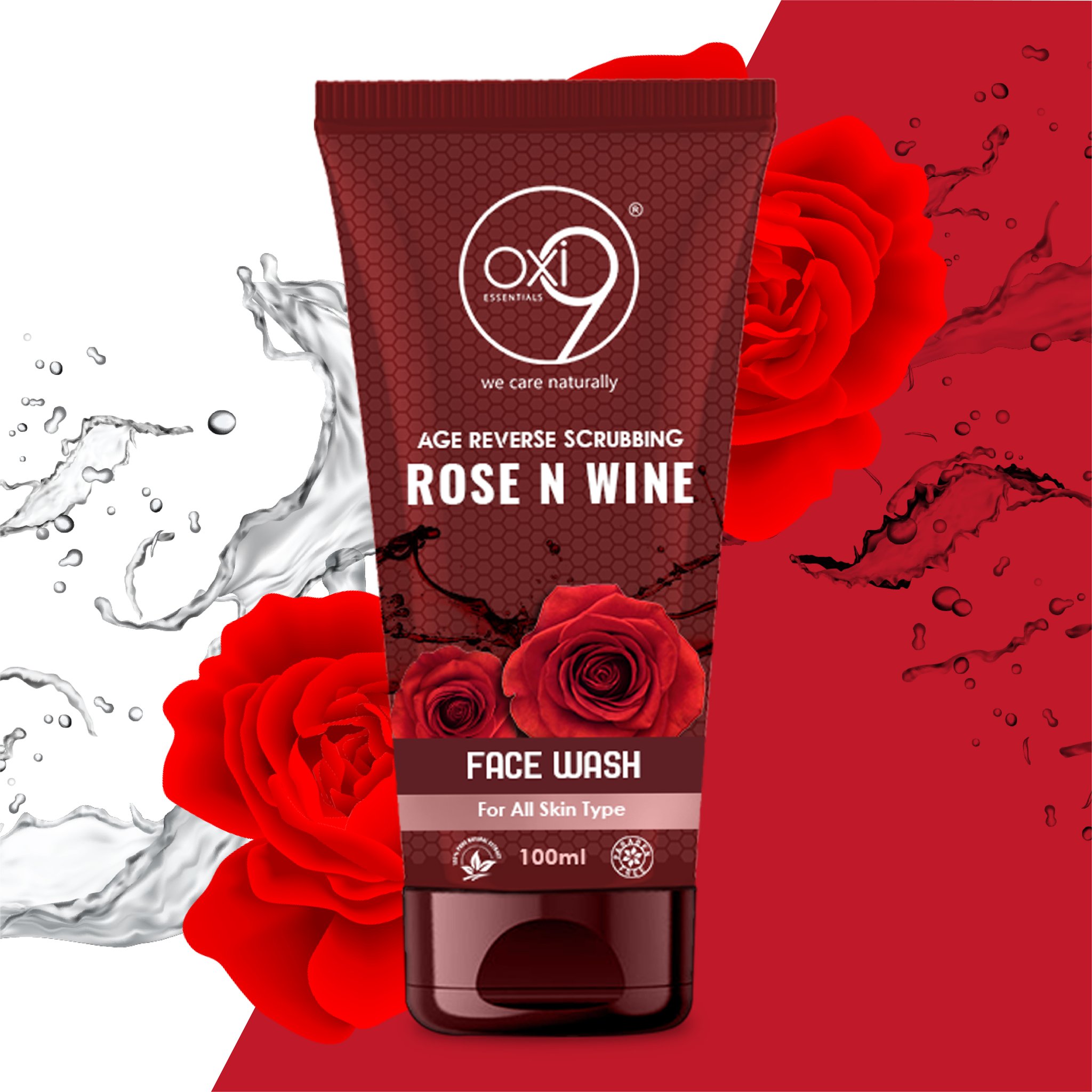 Age Reverse Scrubbing Rose N Wine Face Wash - 100ml | Paraben & Sulphate Free