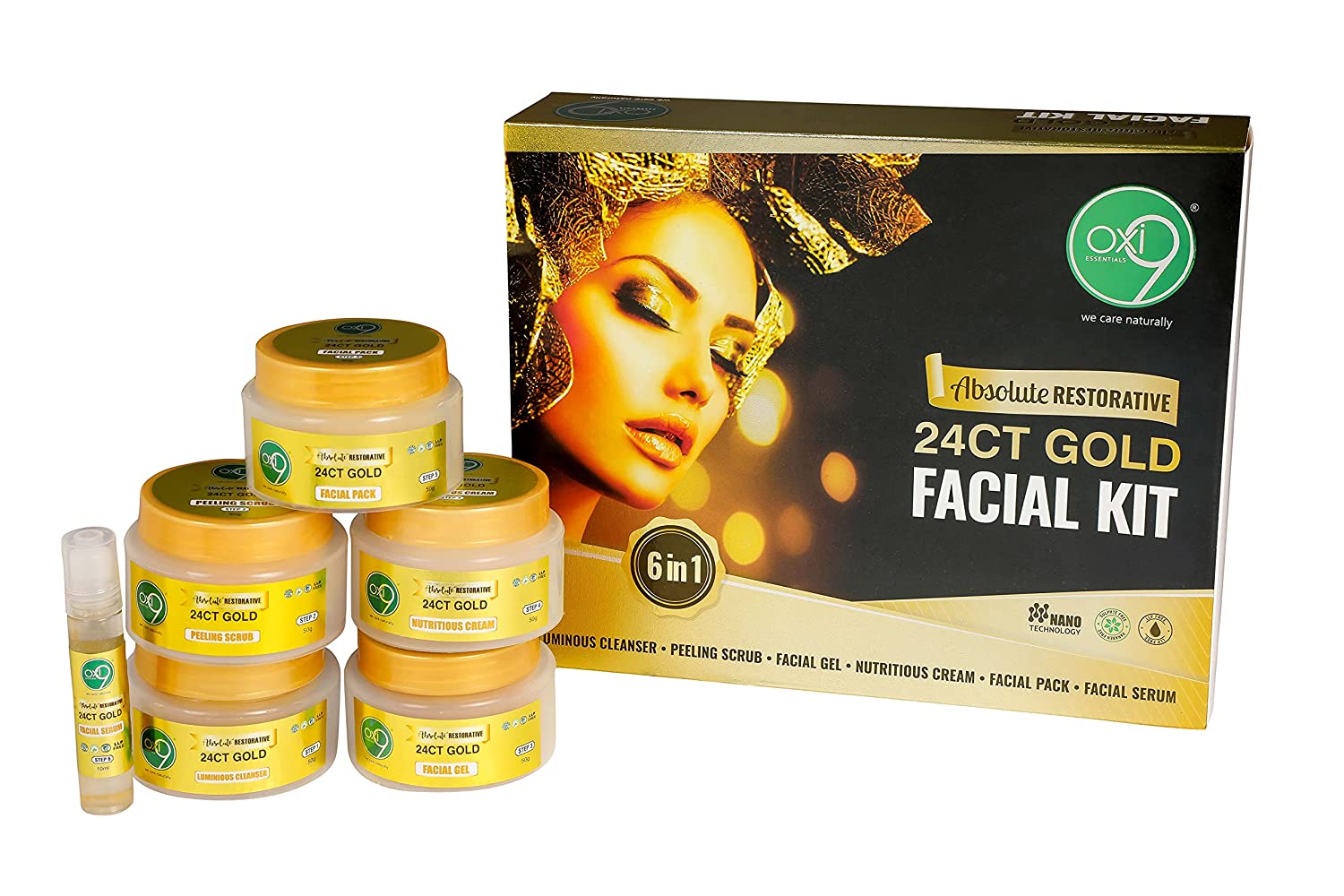 24ct Gold Facial Kit -250g + 10ml , Paraben Free
