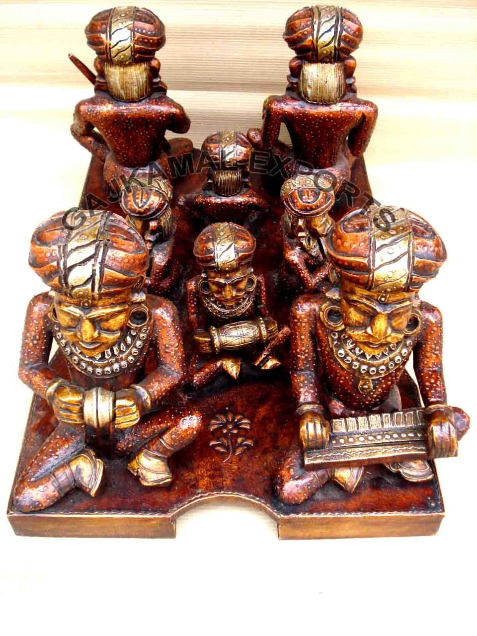 Wooden musicians set in one 