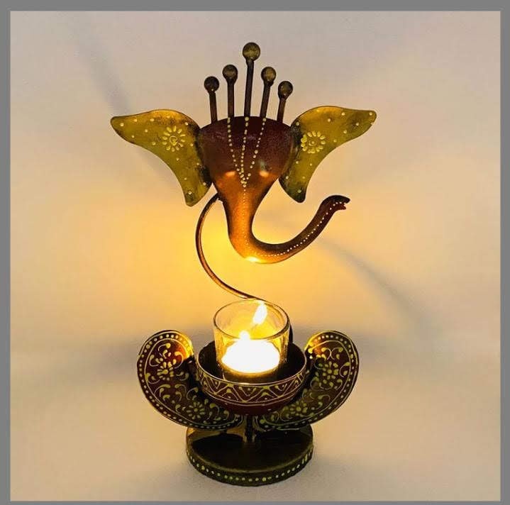 Candle ganesha with tea light candle holder