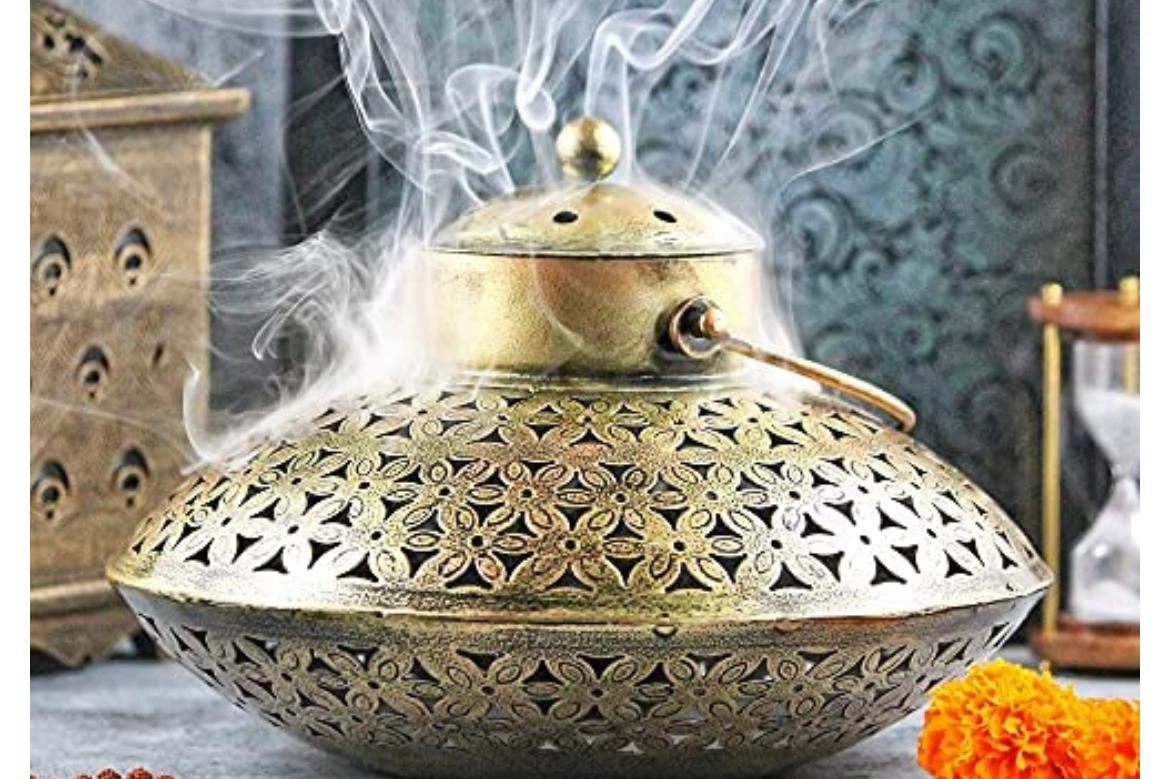 Crafts Degchi Style Holder For Dhoop, Incense Stick, Cone And Sambrani
