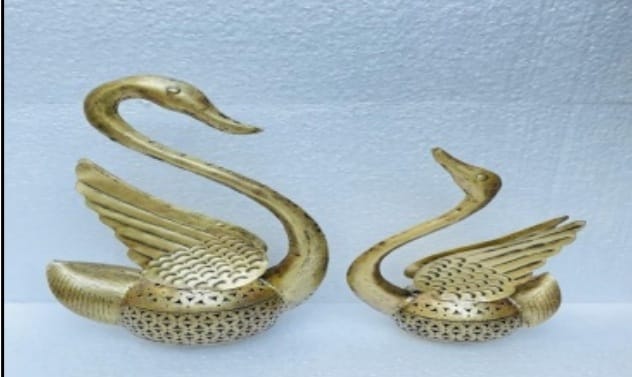 Swan Design Diya Oil Lamp Stand for Puja/Brass Decor Items for Gifts 